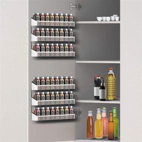 img 2 attached to 🌶️ Auledio Chrome Spice Rack Organizer: 3-Tier Storage Shelf for Kitchen, Bathroom, and Pantry