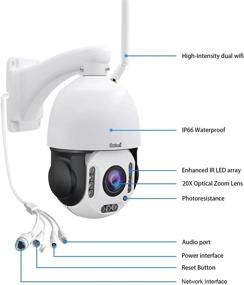 img 3 attached to 📷 JideTech 5MP PTZ WiFi Camera Outdoor: Advanced 20X Optical Zoom, Auto-Tracking, 128G SD Card Slot, Night Vision, IP66 Waterproof