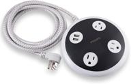 philips 3 outlet 2 usb surge protector orb: power hub with 8 ft braided extension cord, flat plug, 450 joules, white (spp6230wc/37) - филипс 3 розетки 2 usb с защитой от перенапряжения orb: источник питания с кабелем на 8 футов, оплетенным, плоским штепселем, 450 джоулей, белый (spp6230wc/37) логотип