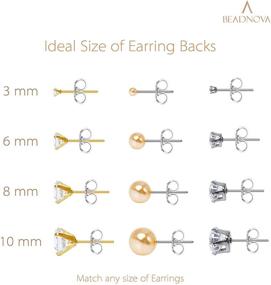 img 1 attached to 💎 BEADNOVA Surgical Stainless Steel Locking Earring Backs for Studs - Hypoallergenic Earring Backings for Posts (20 pcs)