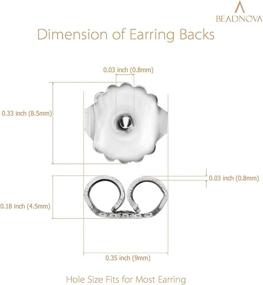 img 2 attached to 💎 BEADNOVA Surgical Stainless Steel Locking Earring Backs for Studs - Hypoallergenic Earring Backings for Posts (20 pcs)