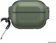 catalyst army green 330ft waterproof full-body rugged case for airpods 📱 pro - ultimate protection with secure locking system, shockproof & carabiner included logo