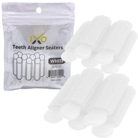 img 4 attached to 🦷 IXO Aligner Seater Жевательные Прокладки с ручкой для Invisalign Выравнивателей, бесподобные, белые - 10 штук с чехлом для хранения.