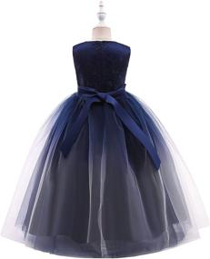 img 2 attached to Платье для принцессы на свадьбу Glamulice: вышитое цветочное тюль с блеском для вечеринки по случаю дня рождения для девочек.