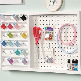 img 1 attached to 🔳 Sauder Craft Pro Series Wall-Mounted Pegboard with Thread Storage - 27.95&#34; Length, 2.52&#34; Width, 15.28&#34; Height - White