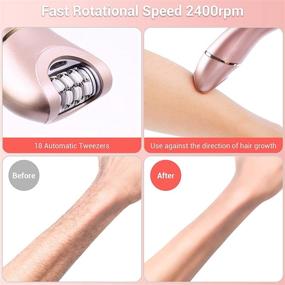 img 2 attached to 2-in-1 Electric Razor for Women: Bikini Trimmer & Shaver, 🌸 Portable Waterproof Hair Remover for Legs, Underarms and More (Rose Gold)