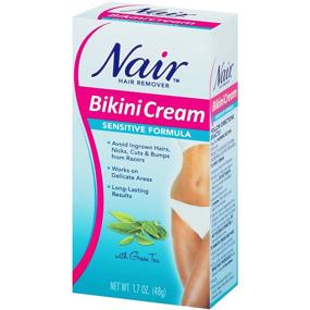 img 1 attached to 🌸 Nair Hair Remover Bikini Cream Sensitive Formula - Pink, Green tea: Gentle Hair Removal, 1.7 Oz