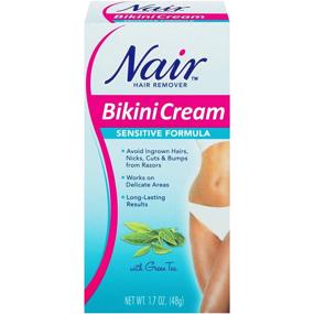 img 4 attached to 🌸 Nair Hair Remover Bikini Cream Sensitive Formula - Pink, Green tea: Gentle Hair Removal, 1.7 Oz