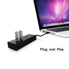 img 1 attached to 🎮 SUNKY PS4/PS4 Slim/PS4 Pro USB Hub - 4-портовый USB хаб для Sony Playstation/PS3/PS4 Pro/Xbox One/Laptop PC - Высокоскоростной разветвительный зарядный адаптер для контроллера