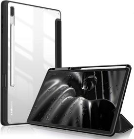 img 4 attached to 📱 Fintie Hybrid Slim Case for Samsung Galaxy Tab S7 FE 12.4 inch 2021 & S7 Plus 2020 - Shockproof Cover with Transparent Back Shell - Auto Wake/Sleep - Black