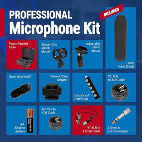 img 2 attached to 🎥 Enhanced Vidpro XM-88 13-Piece Professional Video &amp; Broadcast Unidirectional Condenser Shotgun Microphone Kit - Comprehensive Set with 2 Mounts, Adapters, Cables, and More – Ideal for Indoor & Outdoor Recording