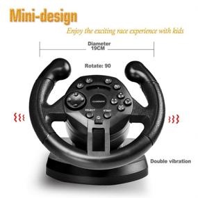 img 2 attached to 🎮 GAMEMON Mini Dualshock Racing Wheel - Compatible with Playstation 3 PS3/PC USB for D-Input & X-Input
