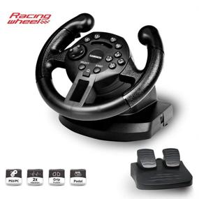 img 3 attached to 🎮 GAMEMON Mini Dualshock Racing Wheel - Compatible with Playstation 3 PS3/PC USB for D-Input & X-Input