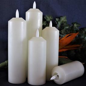 img 3 attached to 🕯️ Set of 5 LED Flameless Pillar Candles with Timer, Battery Operated for Home Decor and Christmas Decorations - by LED Lytes