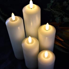 img 2 attached to 🕯️ Set of 5 LED Flameless Pillar Candles with Timer, Battery Operated for Home Decor and Christmas Decorations - by LED Lytes