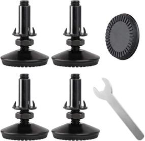 img 4 attached to 🪜 4-Pack Adjustable Leveling Feet - Heavy Duty Furniture Leveler Foot with T-Nut Bolt, Screw-On Cabinet Restaurant Table Chair Self-Levelers Leg (2" Base Diameter, 2" Thread Length, Black)