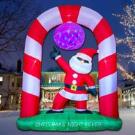 🎅 bring wacky, colorful fun to your christmas with poptrend inflatable disco santa – 7 feet of led magic lights! logo