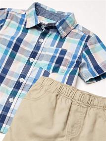 img 1 attached to 👦 Boys' Clothing Sets - Plaid Shorts by Kids Headquarters, Perfect for All Seasons