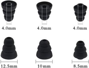img 2 attached to JNSA 3 Flange Noise Cancelling Triple Flange Eartips - S/M/L, 6 Pairs, Black 3F6P3: Compatible with 4mm-5mm Inner Hole Earbuds