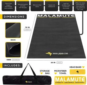 img 1 attached to 🚴 Large 36&#34; (3&#39;) x 78&#34;(6.5&#39;) Malamute Indoor Bike Mat for Trainer, Cycling & Fitness, Peloton & Stationary Bike, Exercise Equipment