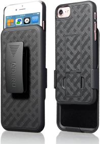 img 4 attached to 📱 Aduro Super Slim iPhone SE2/8/7/6/6s Holster Case with Kickstand - Combo Shell & Belt Clip Holster for Apple iPhone SE 2nd Gen (2020) 8, 7, 6, 6s