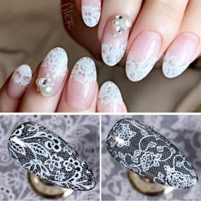 img 2 attached to 💅 10 Rolls Nail Foil Transfer Stickers: Lace, Black/White, Laser, Retro, Holographic - Nail Art Supplies for Acrylic Decorations, DIY Nail Arts, Manicure Charms