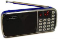🔵 sunflash bluetooth портативный перезаряжаемый карманный радиоприемник-колонка: am fm радио usb // sd // aux // разъем для наушников (синий) логотип