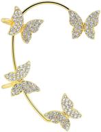 🦋 zircon butterfly earrings: stylish no-piercing ear clip for women & girls logo