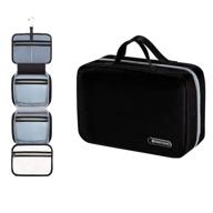 🧳 hanging travel toiletry bag for men and women - makeup, cosmetic and bathroom shower organizer kit - leak proof - available in 2 sizes: large (34"x11") and xl family size (42"x13") logo