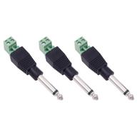 high-quality fancasee (3 pack) 6.35mm replacement repair plug jack ts 2 pole mono male plug 1/4'' 6.35mm solderless terminal: ideal for microphone and speaker audio cable repair logo