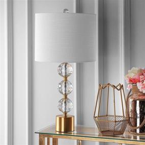 img 4 attached to 💡 JONATHAN Y JYL5017A Ashley Crystal LED Table Lamp - Glam, Modern & Midcentury Design for Bedroom, Living Room, Office & More - Clear/Brass Finish