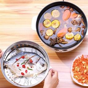 img 1 attached to 🍲 FanCheng Electric Food Steamer: 4-in-1 Multifunction Cooker for Rice, Soup, Hotpot & More, Non-Stick Stainless Steel Grill Pot with Lid