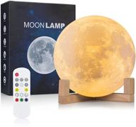 🌕 upgraded 6.0 inch moon lamp for kids' room - 2021 wall-mounted night light with 18 colors, sliding/remote control, unique stand, timing, usb rechargeable - decorative moon wall light, ideal gift logo