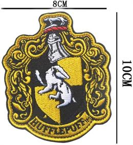 img 3 attached to 🦡 Set of 2 Harry Potter Hufflepuff House Crest Patches, Full Color Applique with Hook and Loop Backing, 3.94"x3.15", Ideal for Coats, Jackets, Gear, Caps, Hats, and Backpacks