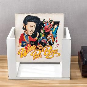 img 2 attached to 📦 MyGift Vintage White Wood LP/Vinyl Record Storage: Stylish Open Crate Box Display