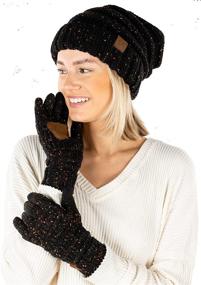 img 4 attached to 🧣 Boys' Cold Weather Accessories: Oversized Beanie and Lined Glove Set