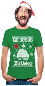 img 4 attached to Get Festive with Tstars Go Jesus It's Your Birthday Sweater Style Ugly Christmas Men's Long Sleeve Shirt