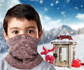 img 2 attached to Kids Face Mask Balaclava Neck Gaiter: Warm and Stylish Face Cover for Boys and Girls - Ideal for Cold Weather Activities and Skiing