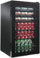 🍺 newair ab-1200b - black mini bar beverage refrigerator with glass door - 126 can capacity - cooling to 34f logo