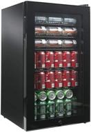 🍺 newair ab-1200b - black mini bar beverage refrigerator with glass door - 126 can capacity - cooling to 34f логотип