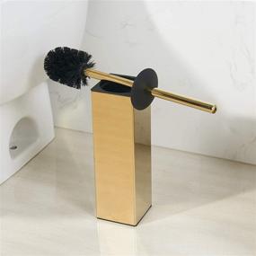 img 2 attached to 🚽 BGL Freestanding Solid Stainless Steel 304 Toilet Bowl Brush and Holder - Efficient Bathroom Storage and Organization Solution for Space Saving, Sturdy and Deep Cleaning with Covered Brush (Gold)