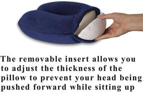 img 3 attached to 🔵 Dark Blue Travelmate Memory Foam Neck Pillow for Enhanced Neck Support