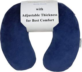 img 4 attached to 🔵 Dark Blue Travelmate Memory Foam Neck Pillow for Enhanced Neck Support
