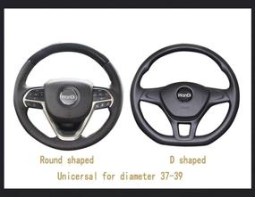 img 2 attached to 🚗 Повысьте комфорт и стиль с универсальным чехлом на руль Wandi - премиум микрофибра кожа, 15 дюймов, в стильном черном цвете.