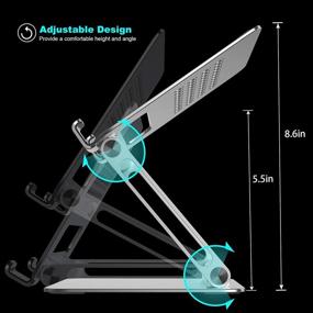 img 1 attached to 📱 Portable Aluminum iPad Stand – Adjustable Foldable Tablet Holder for Desk – Compatible with iPad Pro 9.7, 10.5, 12.9, Mini, Air, Microsoft Surface, Samsung Galaxy, Kindle Fire – Siliver [4-13 inch]