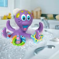 🐙 nuby floating interactive bath toy - purple octopus with 3 hoopla rings logo