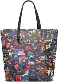 img 4 attached to 👜 Stylish Women's Horror Movie Vintage Tote Bag for Everyday Casual Use