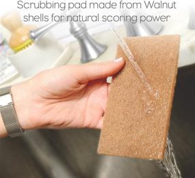 img 2 attached to 🌰 Neat Nut Walnut Shell Scouring Pads - Non-Scratch, Set of 3 (Pack of 6) by Full Circle: Eco-Friendly Cleaning for Kitchen & Home