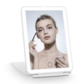 img 4 attached to 💄 FASCINATE Rechargeable Lighted Makeup Mirror: Portable Dimmable LED Vanity Mirror with 3 Color Lights and 72 LEDs for Beauty on the Go