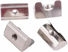 img 2 attached to 🔩 PZRT 12-Pack M6 T Nuts with Spring Sheet for 8mm Slot Aluminum Profile - Universal 3030/4040 Series, Carbon Steel Nickel-Plated - Easy Roll In Installation